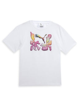 Puma - White Graphics Youth Relaxed Fit T-Shirt