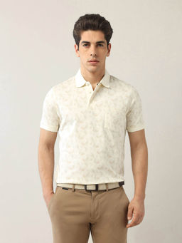 Arrow - Men Yellow Regular Fit All Over Printed Polo T-shirt