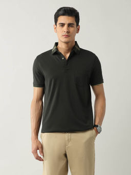 Arrow - Men Green Solid Pure Cotton Polo T-shirt