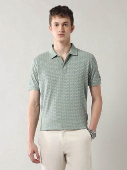 Arrow Sports - Men Green Spring Sorbet All Over Printed Polo T-shirt