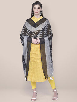 Dupatta Bazaar - Women's Black Ikat Dupatta