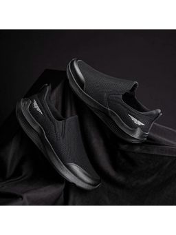 Red Tape - Men Textured Black Walking Slip-On Shoes