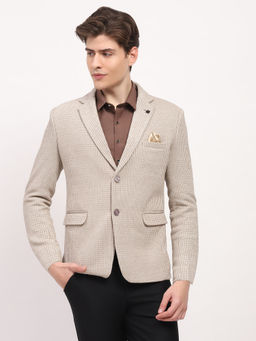 Global Republic - Beige Woven Notch Lapel Blazer Coat