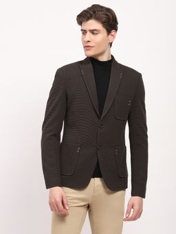 Global Republic - Olive Polyester Peaked Lapel Blazer Coat
