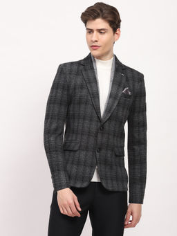 Global Republic - Grey Check Notch Lapel Blazer Coat