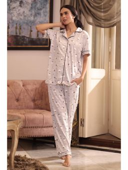 NAP STORY - Sleepy Penguin Half Sleeve Shirt and Pyjama Grey