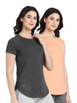 BLOSSOM - Womens Stretchable Cotton T-Shirt Multi-Color (Pack of 2)