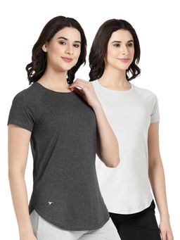BLOSSOM - Womens Stretchable Cotton T-Shirt Multi-Color (Pack of 2)