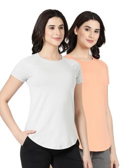BLOSSOM - Womens Stretchable Cotton T-Shirt Multi-Color (Pack of 2)