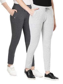 BLOSSOM - Womens Drawstring Closure Fitted Lounge Pants Multi-Color (Pack of 2)