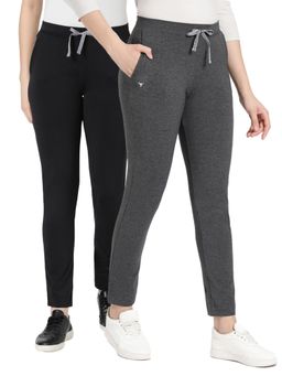 BLOSSOM - Womens Drawstring Closure Fitted Lounge Pants Multi-Color (Pack of 2)