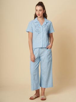 Chemistry - Embroidered Nightsuit Blue