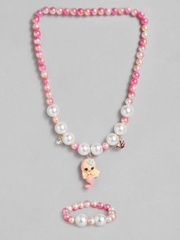 EL REGALO - Kids Girls Jewellery Necklace and Bracelet Combo Multi Color (Set of 2)