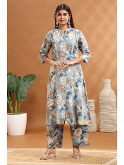 Cotton Culture - Light Blue Cotton Printed A-Line Co-Ord (Set of 2)