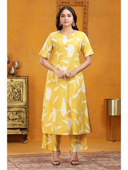 Cotton Culture - Yellow Jaipuri Cotton Printed A-Line Co-Ord (Set of 2)
