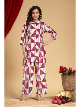 Cotton Culture - Off White and Purple Jaipuri Cotton Printed Co-Ord (Set of 2)