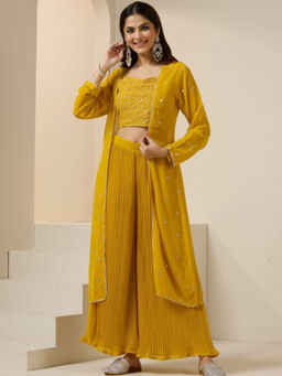 ISHIN - Floral Embroidered Co-Ord (Set of 3)