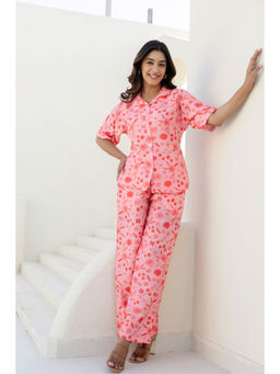 GulaboSitabo - Peach Abstract Floral Printed Co-Ord (Set of 2)
