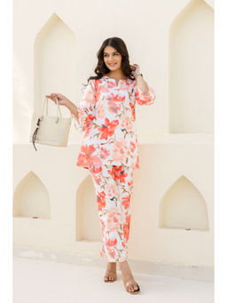 GulaboSitabo - White Floral Printed Co-Ord (Set of 2)