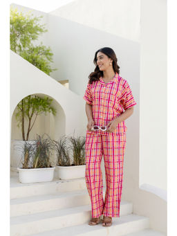 GulaboSitabo - Multi-Color Candy Checks Printed Co-Ord (Set of 2)