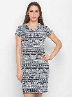 Globus - Black and White Printed Dress
