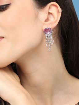 Sohi - Silver Plated Designer Stone Party Drop Earring For Women