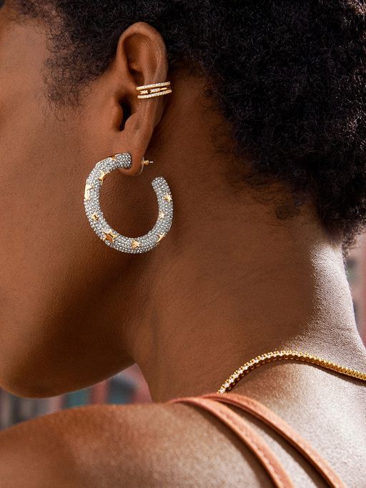 Gold Earrings Baublebar Hoop Earrings Hoop Earring Baublebar