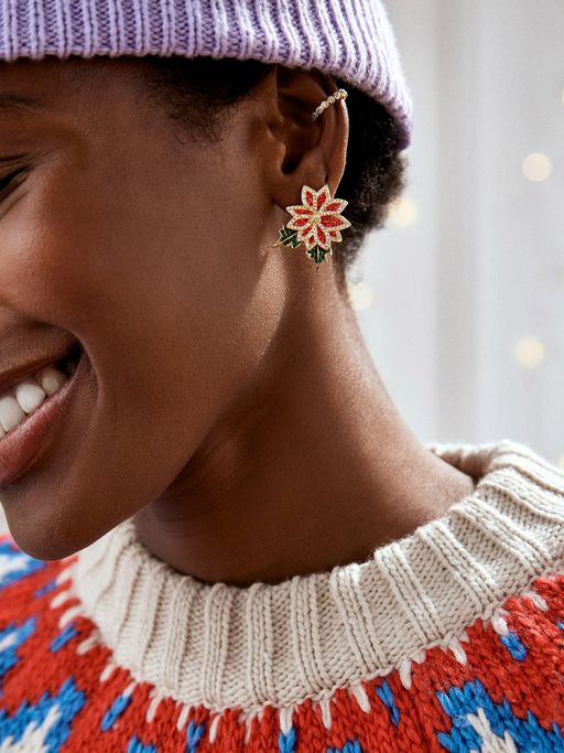 BaubleBar Women Case in Poinsettia Earrings