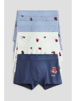 H&M - Boys Blue 5-Pack Printed Cotton Trunks