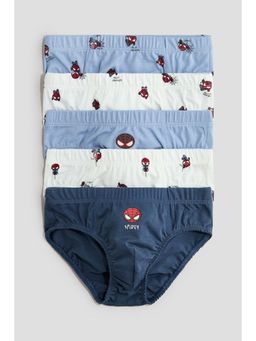 H&M - Boys White 5-Pack Printed Boys Briefs