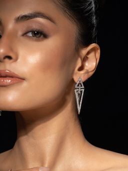 Voylla - White Halo Essence Aureole Dangler Earrings