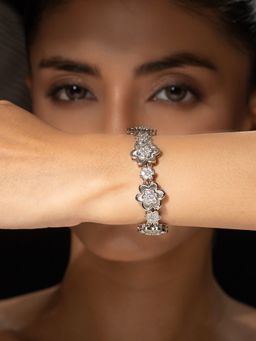 Voylla - White Halo Essence Studded Floral Bracelet