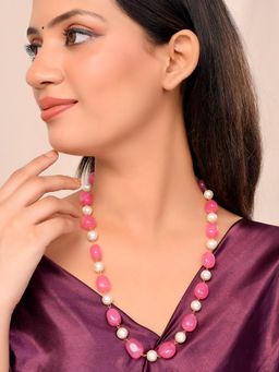 Silvermerc Designs - Pink Gold-Plated Gemstone Studded Necklace