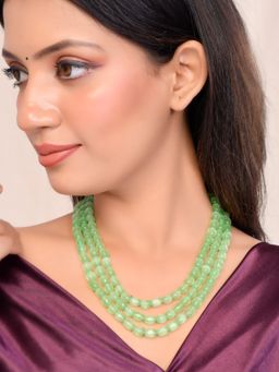 Silvermerc Designs - Green Beaded Layered Necklace