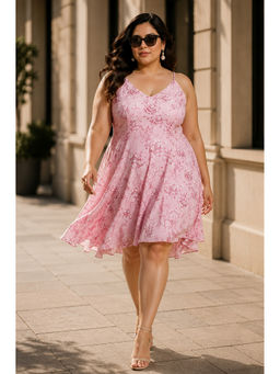 KASSUALLY - Pink Women Printed Shirt Mini Dress