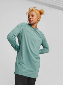 Puma - Modest Activewear Long Sleeve Womens Green T-Shirt