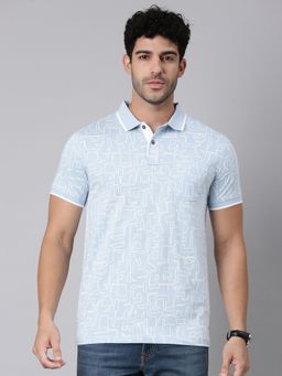 Classic Polo - Men Half Sleeve Blue Cotton Polo T-Shirt