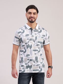 Classic Polo - Men Multicolor All-Over Print Cotton Polo T-Shirt