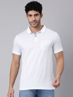 Classic Polo - Men Half Sleeve White Polo Neck T-Shirt