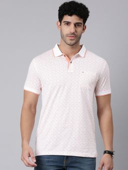 Classic Polo - Men Peach Cotton Polo T-Shirt