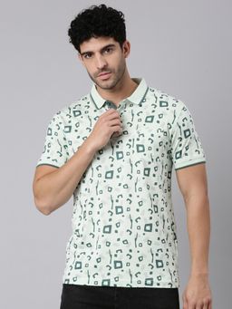 Classic Polo - Men Half Sleeve Green Polo Neck Slim Fit T-Shirt