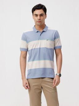 Crocodile - Blue Striper Comfort Fit Polo T-Shirt