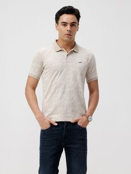 Crocodile - Brown Structure Slim Fit Polo T-Shirt