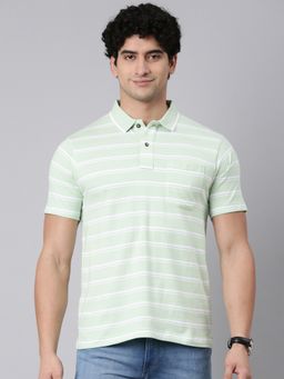 Classic Polo - Mens Striped Cotton Polo T-Shirt