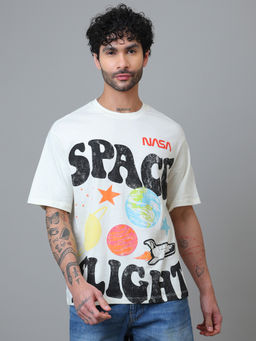Free Authority - Official Nasa Man Short Sleeve Pure Cotton Oversized Fit T-Shirt