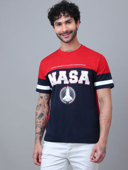 Free Authority - Official Nasa Man Short Sleeve Pure Cotton Relaxed Fit T-Shirt