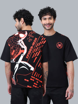 Free Authority - Official Marvel Comic Spiderman Short Sleeve Cotton Oversized Fit T-Shirt