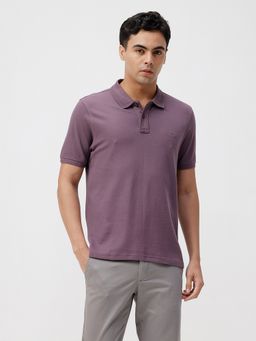 Crocodile - Tencel Honeycomb Purple Polo T-Shirt