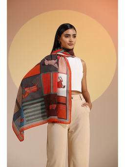 Dusala India - Multi-Colour Printed Kie Cotton Scarf