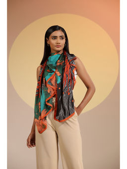 Dusala India - Multi-Colour Printed Espen Silk Square Scarf